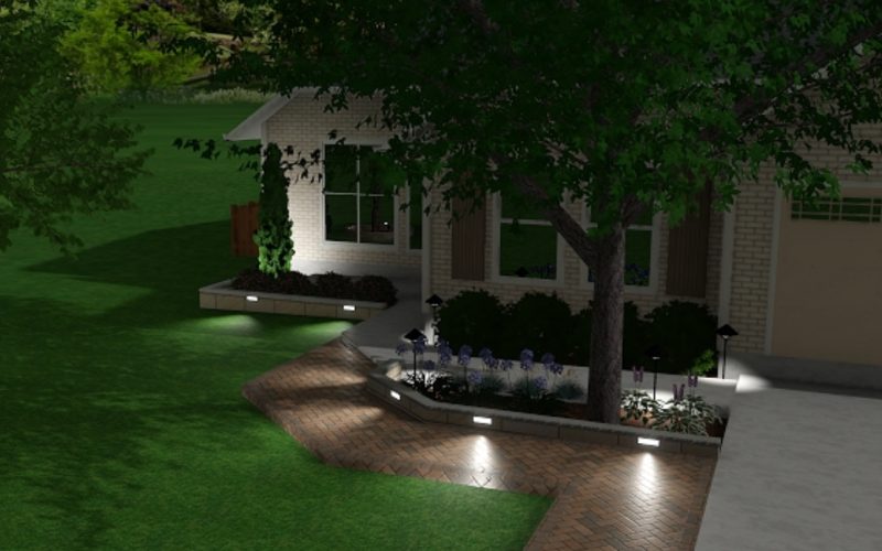 backyard modern landscape with a patio