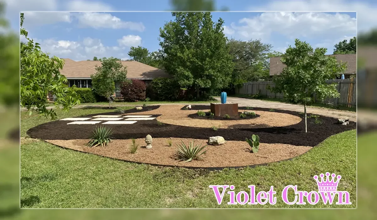 Residential lawn landscape design.